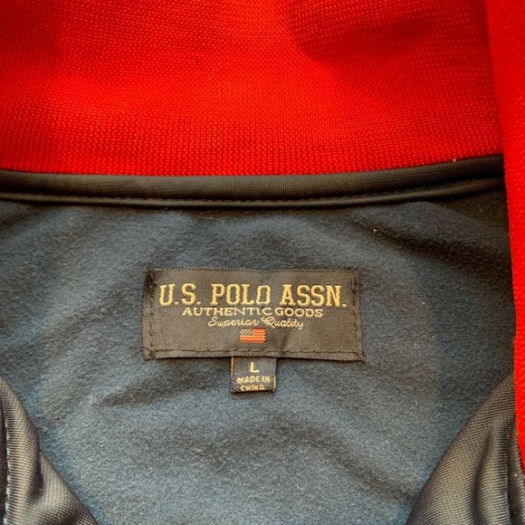 US Polo Assn. Full Zip Superior Quality Bomber Jacket Fleece Lined Logo L EUC - Picture 5 of 12